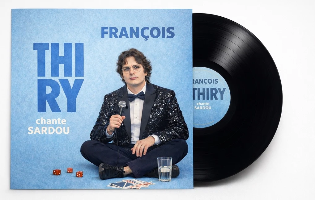 Pochette et vinyle de l'album François Thiry chante Sardou
